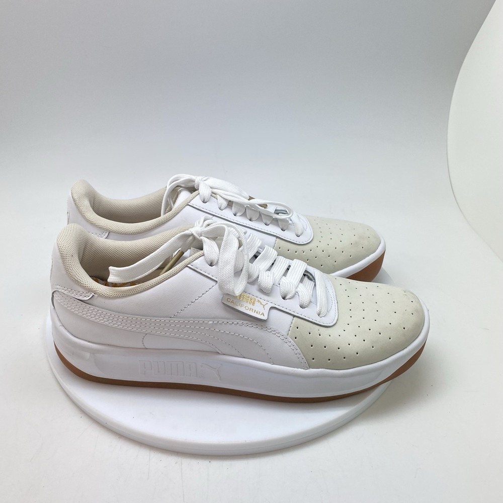 Puma California Exotic Womens 8 White Beige 368135 01 Athletic Shoes Sneakers